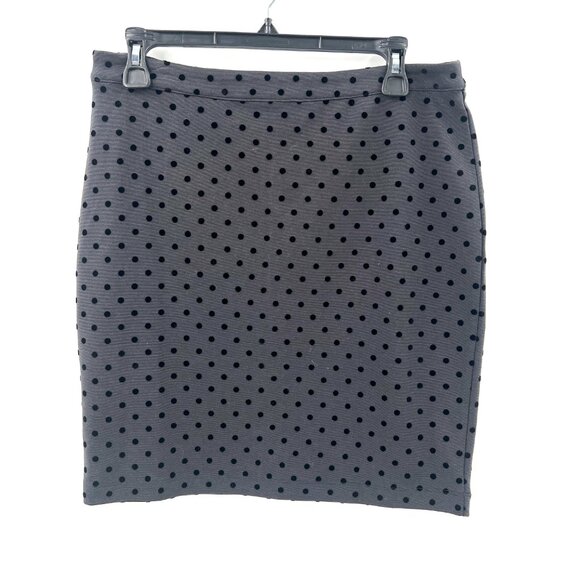 NEW LOFT mini pencil skirt stretch polka dot classic career business casual 6 - Picture 2 of 9